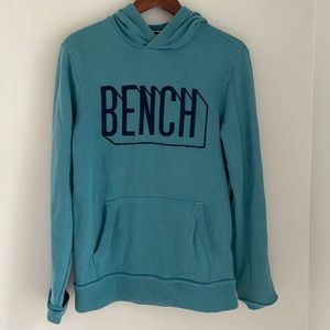 Bench Lord & Taylor Hoodie Size Medium Blue Embroidered Logo Hooded Sweatshirt